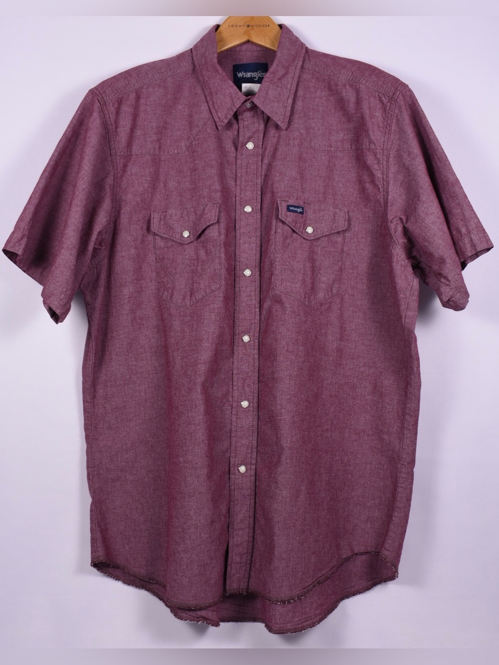 Wrangler Western Shirt XL Red Snap Button Chambray